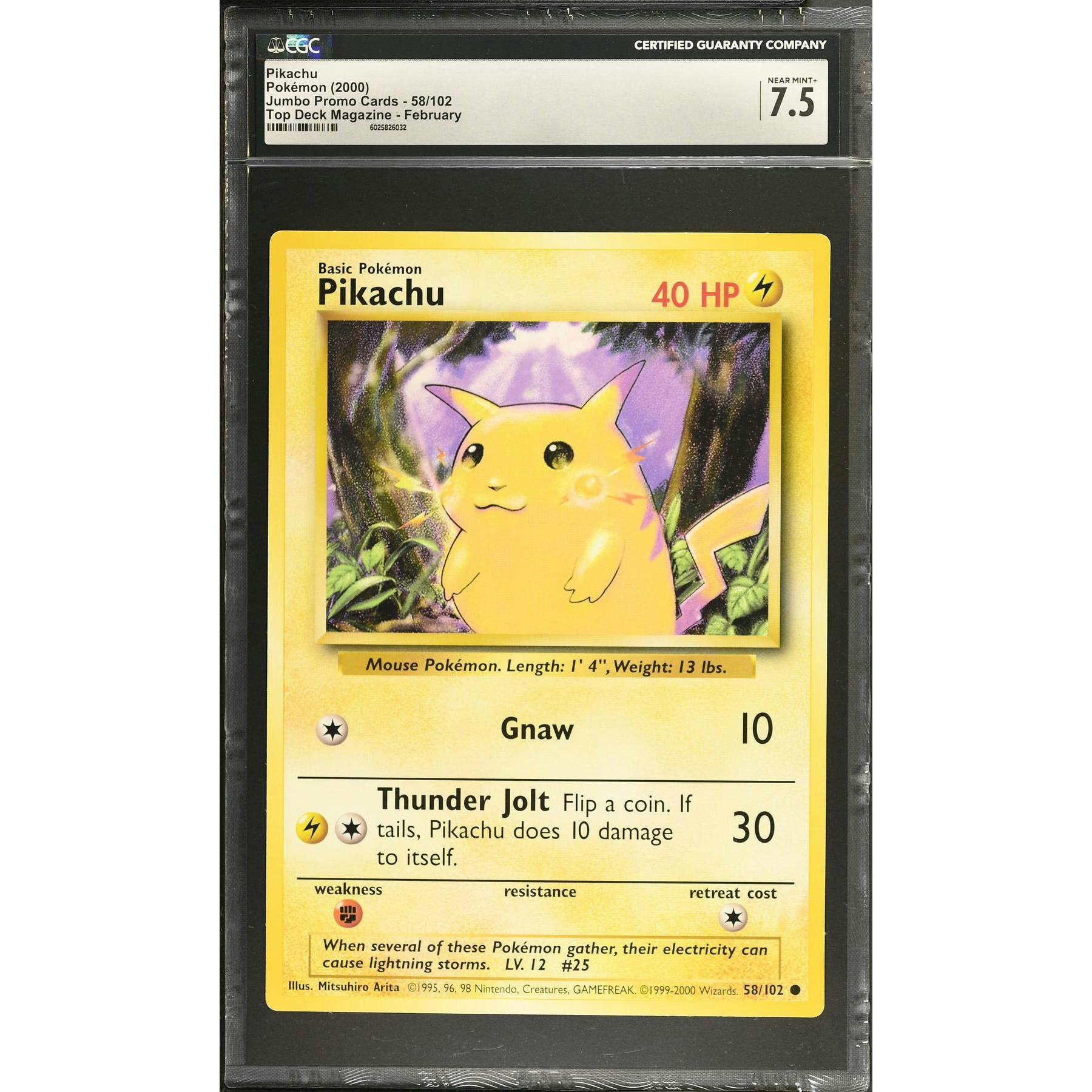 Pokemon Top Deck Magazine Comics Promo Pikachu JUMBO OVERSIZED CGC 7.5 *032