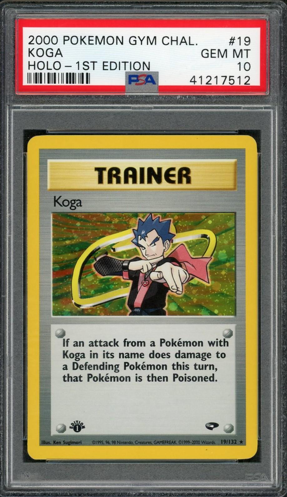 2000 Pokemon Gym Challenge Koga Holo 1st Edition #19 PSA 10
