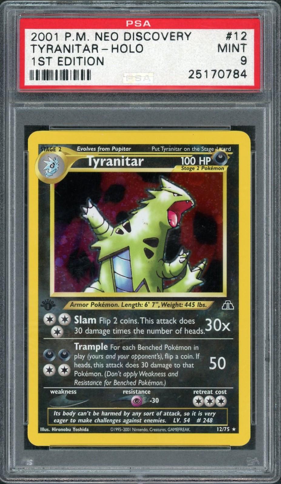 2001 Pokemon Neo Discovery Tyranitar Holo 1st Edition #12 PSA 9