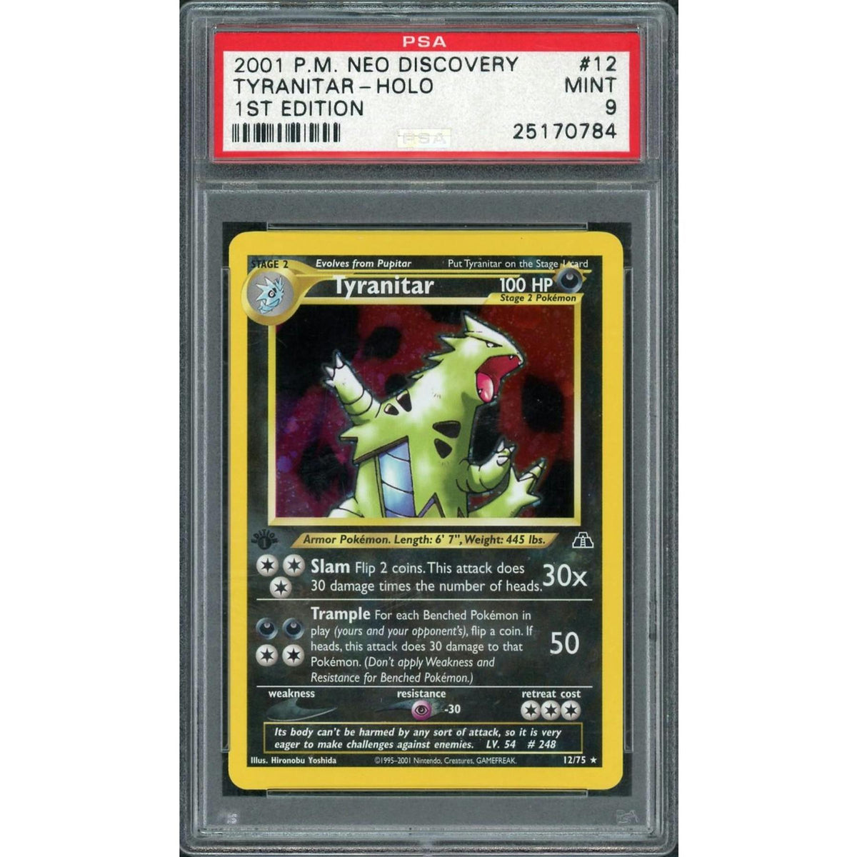 2001 Pokemon Neo Discovery Tyranitar Holo 1st Edition #12 PSA 9