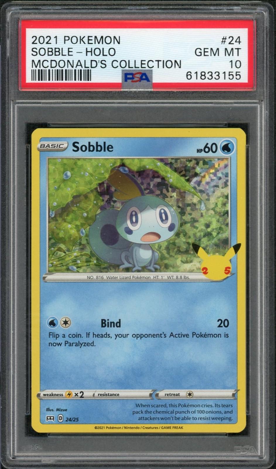 2021 Pokemon McDonald's Collection Sobble Holo #24 PSA 10