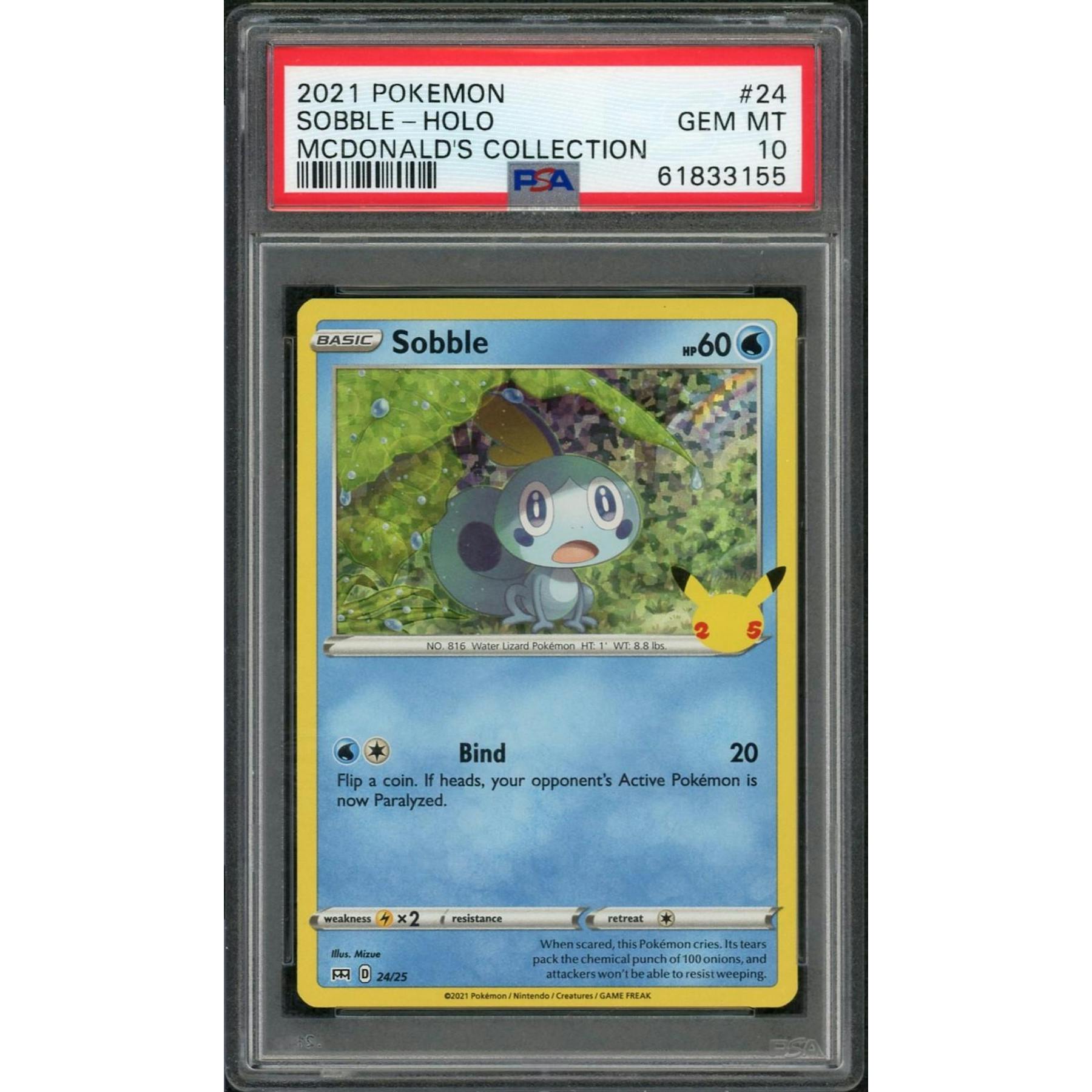 2021 Pokemon McDonald's Collection Sobble Holo #24 PSA 10