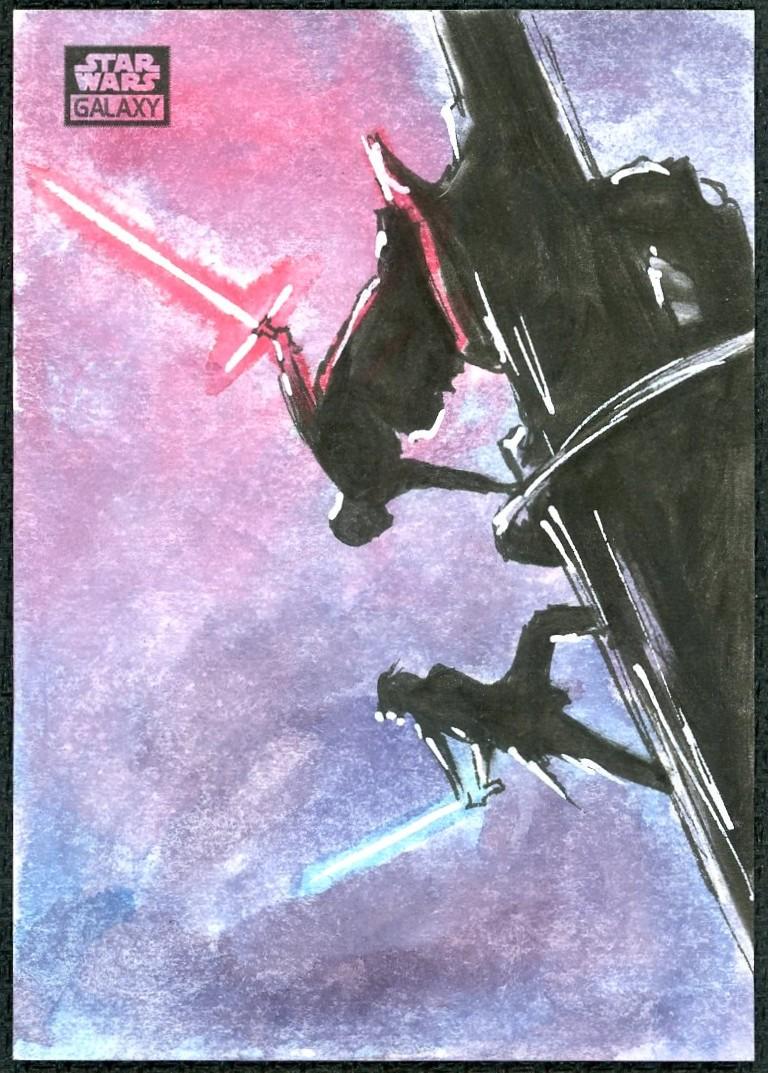 2025 Topps Star Wars Galaxy Rey Kylo Ren Sketch 1/1
