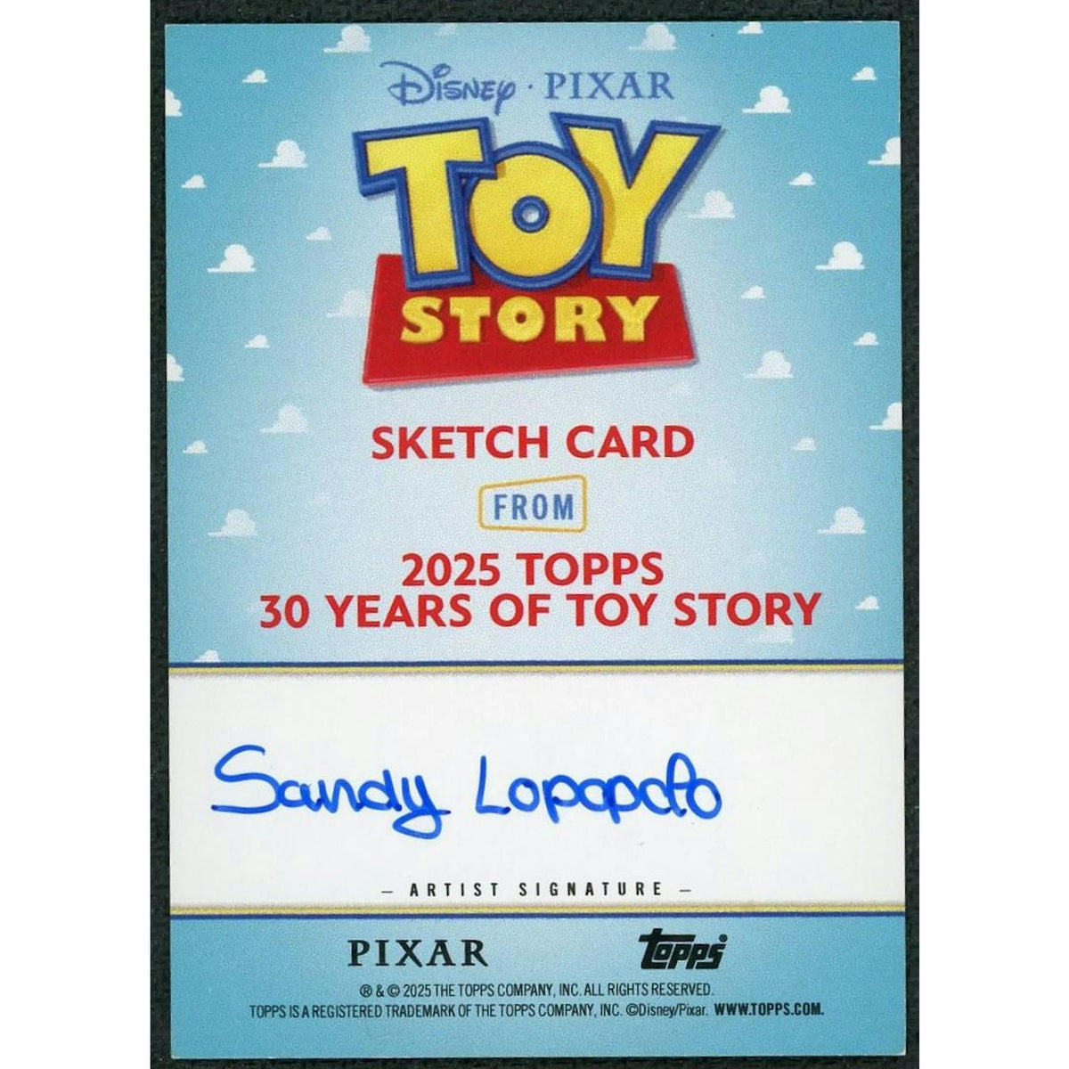 2025 Topps Disney Pixar Buttercup Sketch 1/1
