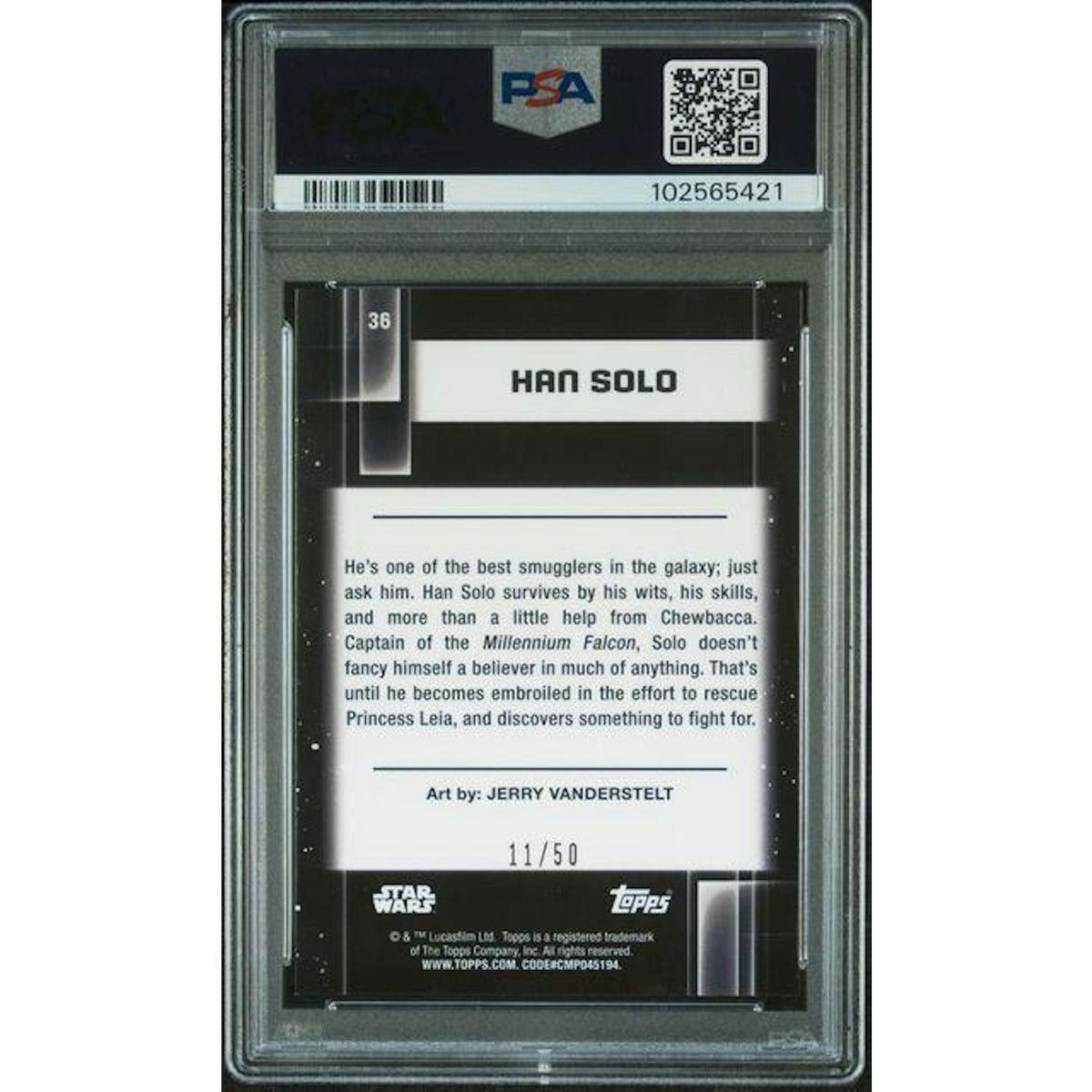 2020/21 Topps Star Wars Galaxy Han Solo Mojo Refractor /50 PSA 10