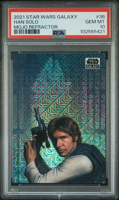 2020/21 Topps Star Wars Galaxy Han Solo Mojo Refractor /50 PSA 10