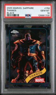 2025 Topps Chrome Sapphire Marvel Thanos Black /10 #158 PSA 10