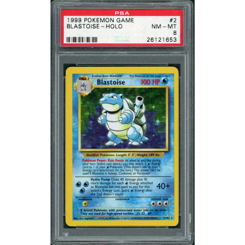 1999 Pokemon Base Set Blastoise Holo #2 PSA 8