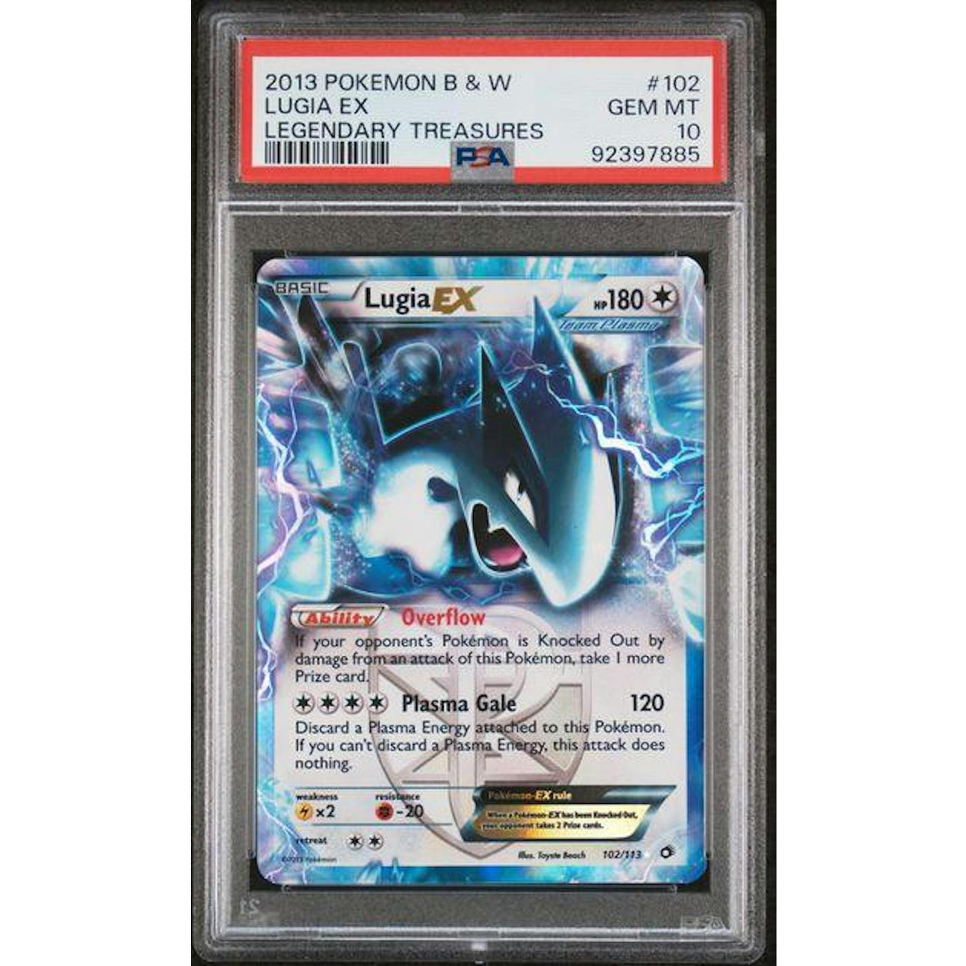 2013 Pokemon Legendary Treasures Lugia EX #102 PSA 10