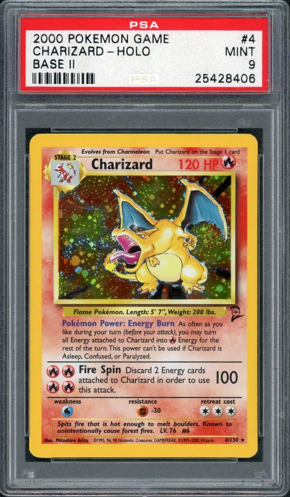 2000 Pokemon Base Set 2 Charizard Holo #4 PSA 9