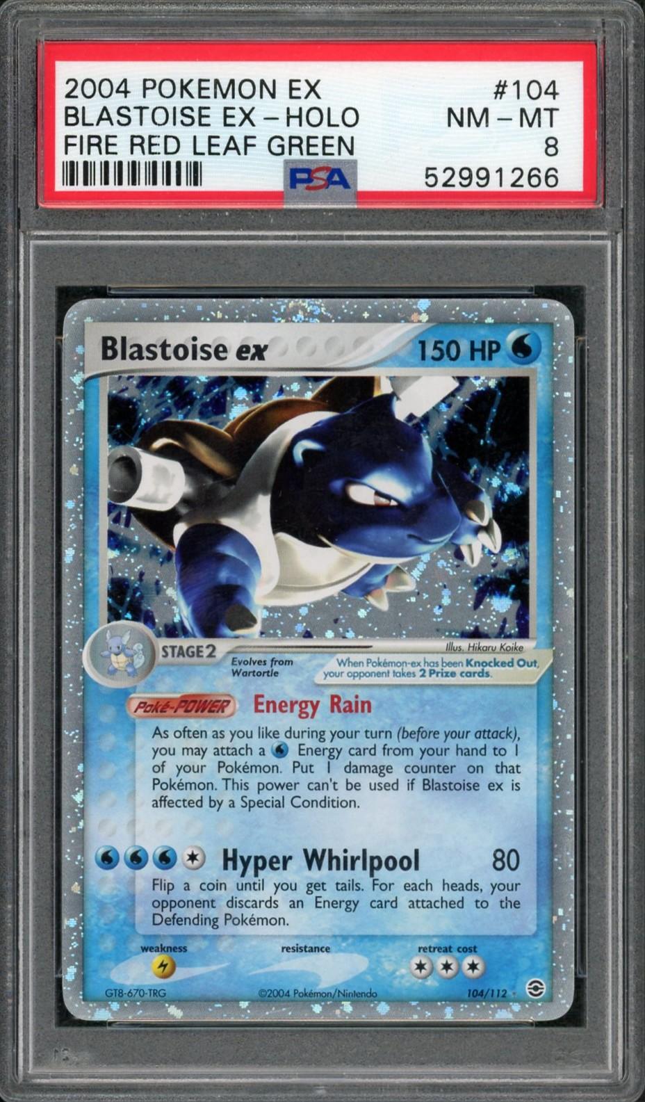 2004 Pokemon Fire Red Leaf Green Blastoise ex Holo #104 PSA 8
