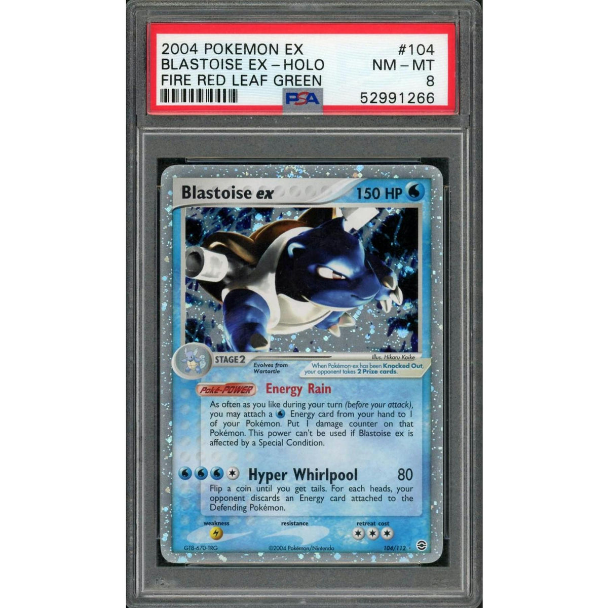 2004 Pokemon Fire Red Leaf Green Blastoise ex Holo #104 PSA 8