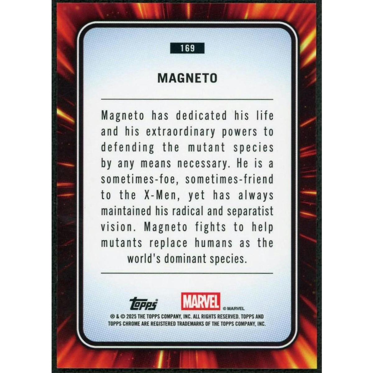 2025 Topps Chrome Marvel Magneto Red Wave /5 #169