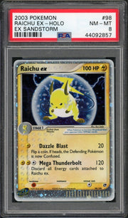 2003 Pokemon EX Sandstorm Raichu ex Holo #98 PSA 8