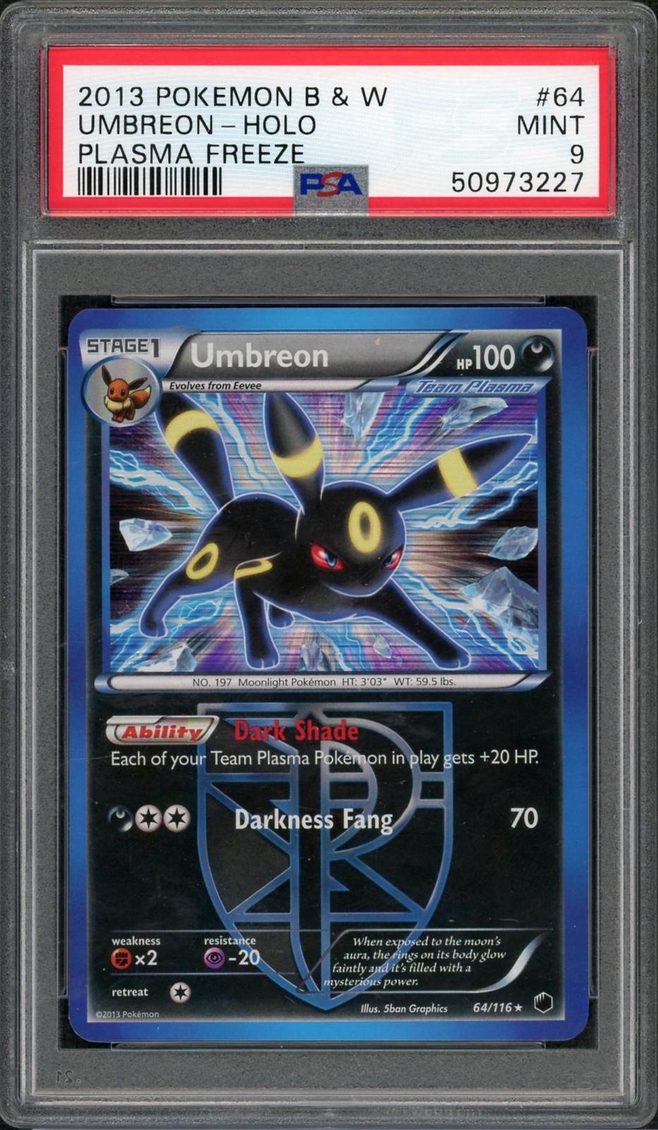 2013 Pokemon Plasma Freeze Umbreon Holo #64 PSA 9