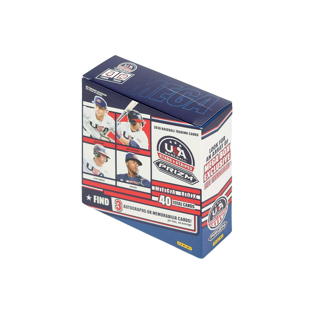 2026 Panini USA Stars & Stripes Prizm Baseball Mega Box (No Shrink Wrap)