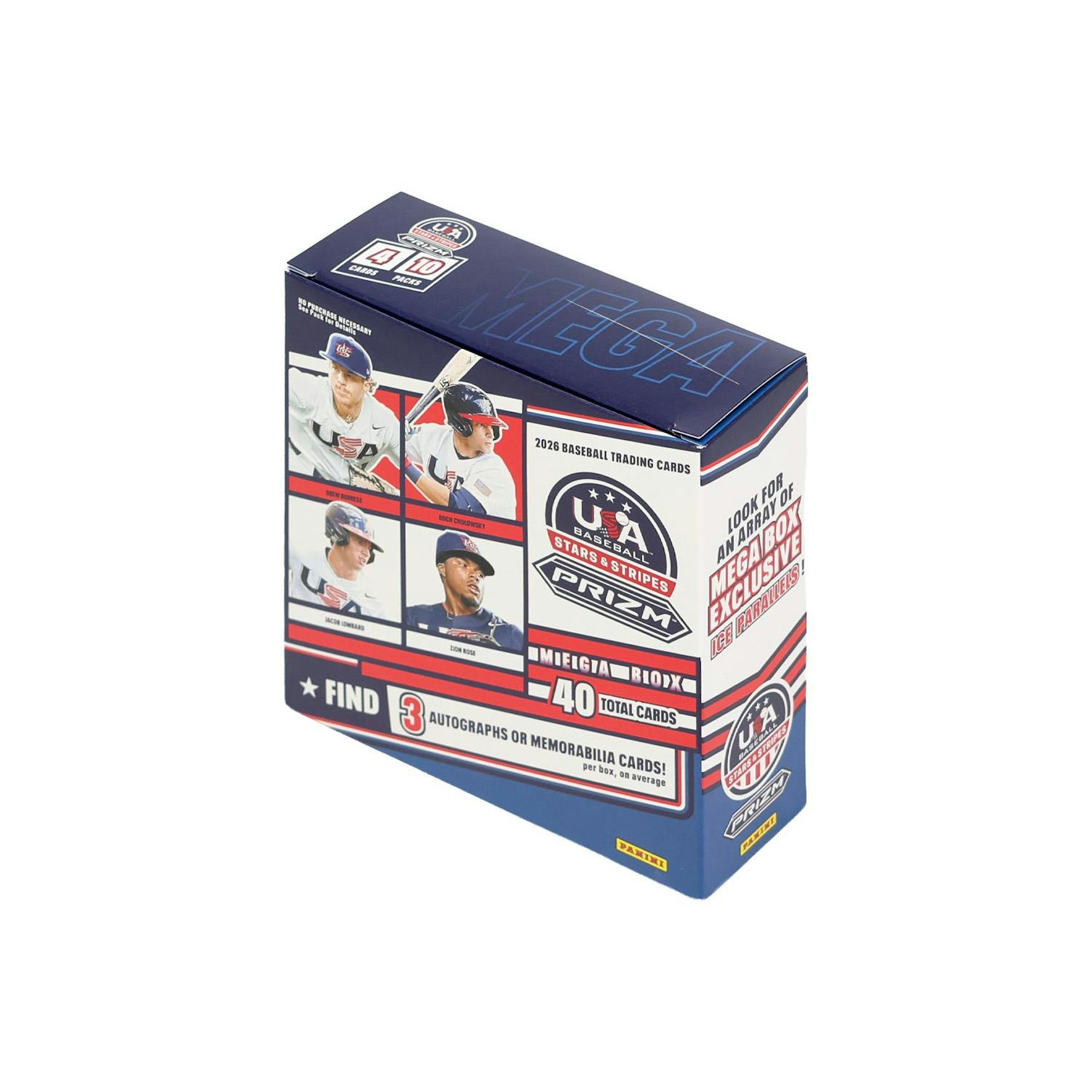 2026 Panini USA Stars & Stripes Prizm Baseball Mega Box (No Shrink Wrap)