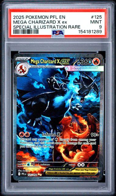 2025 Pokemon Phantasmal Flames Mega Charizard X Ex SIR #125 PSA 9