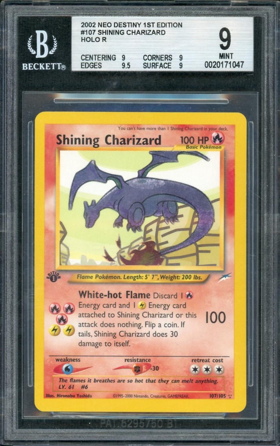 2002 Pokemon Neo Destiny 1st Edition Charizard Holo #107 BGS 9