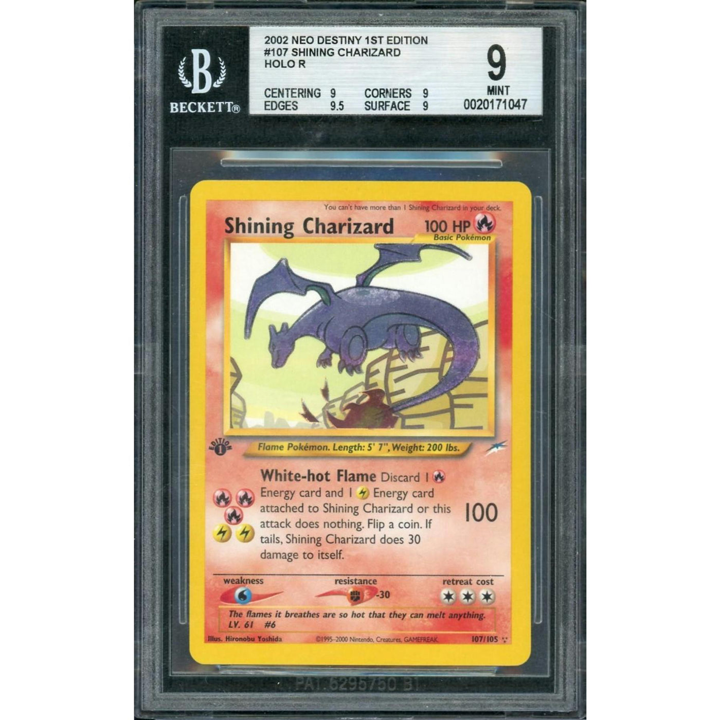 2002 Pokemon Neo Destiny 1st Edition Charizard Holo #107 BGS 9