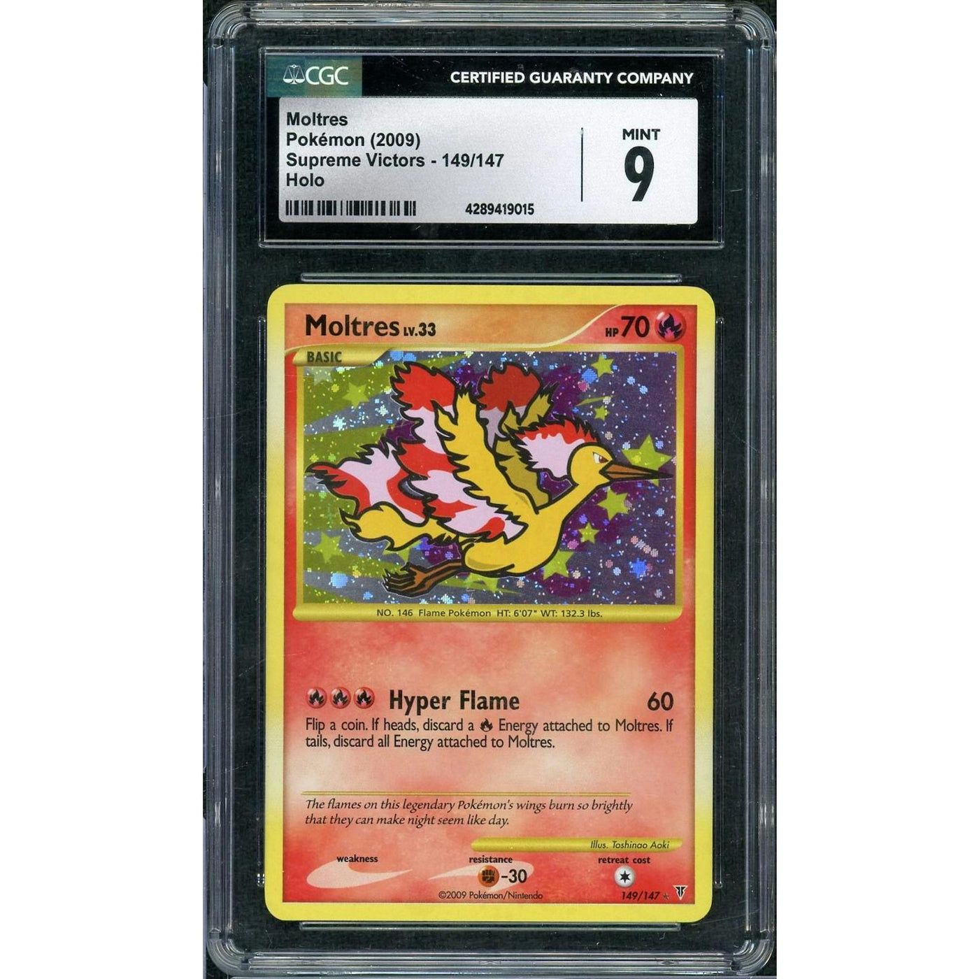 2009 Pokemon Supreme Victors Moltres Holo #149 CGC 9