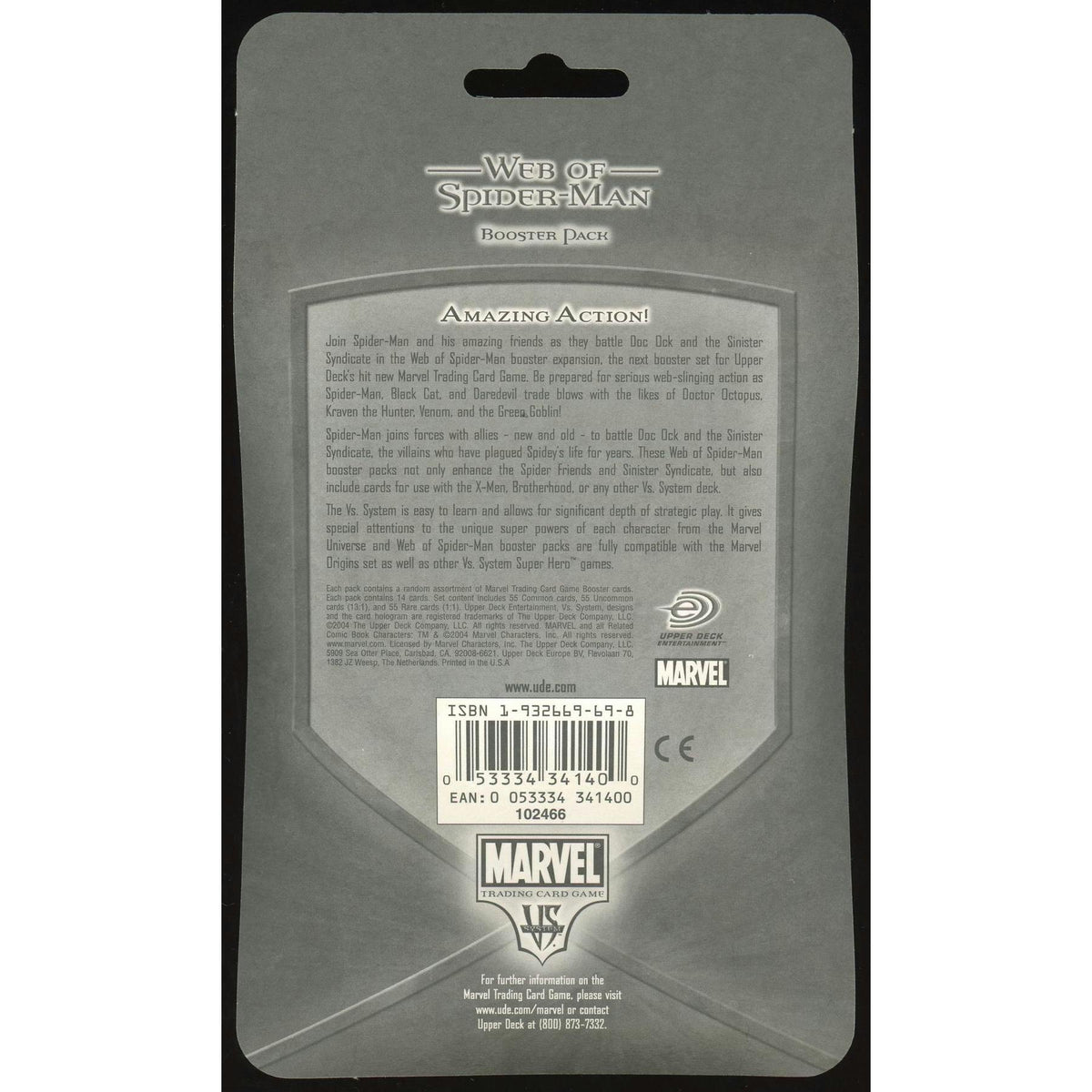 Upper Deck Vs System Marvel Web of Spiderman Blister Booster Pack Lot (5-Packs) (Reed Buy)