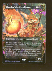 Magic the Gathering Bloomburrow Commander BORDERLESS RAISED FOIL Hazel of the Rotbloom NEAR MINT NM