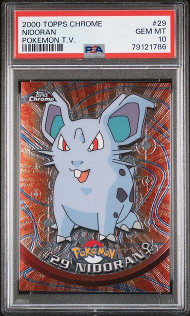 2000 Topps Chrome Pokemon TV Nidoran #29 PSA 10