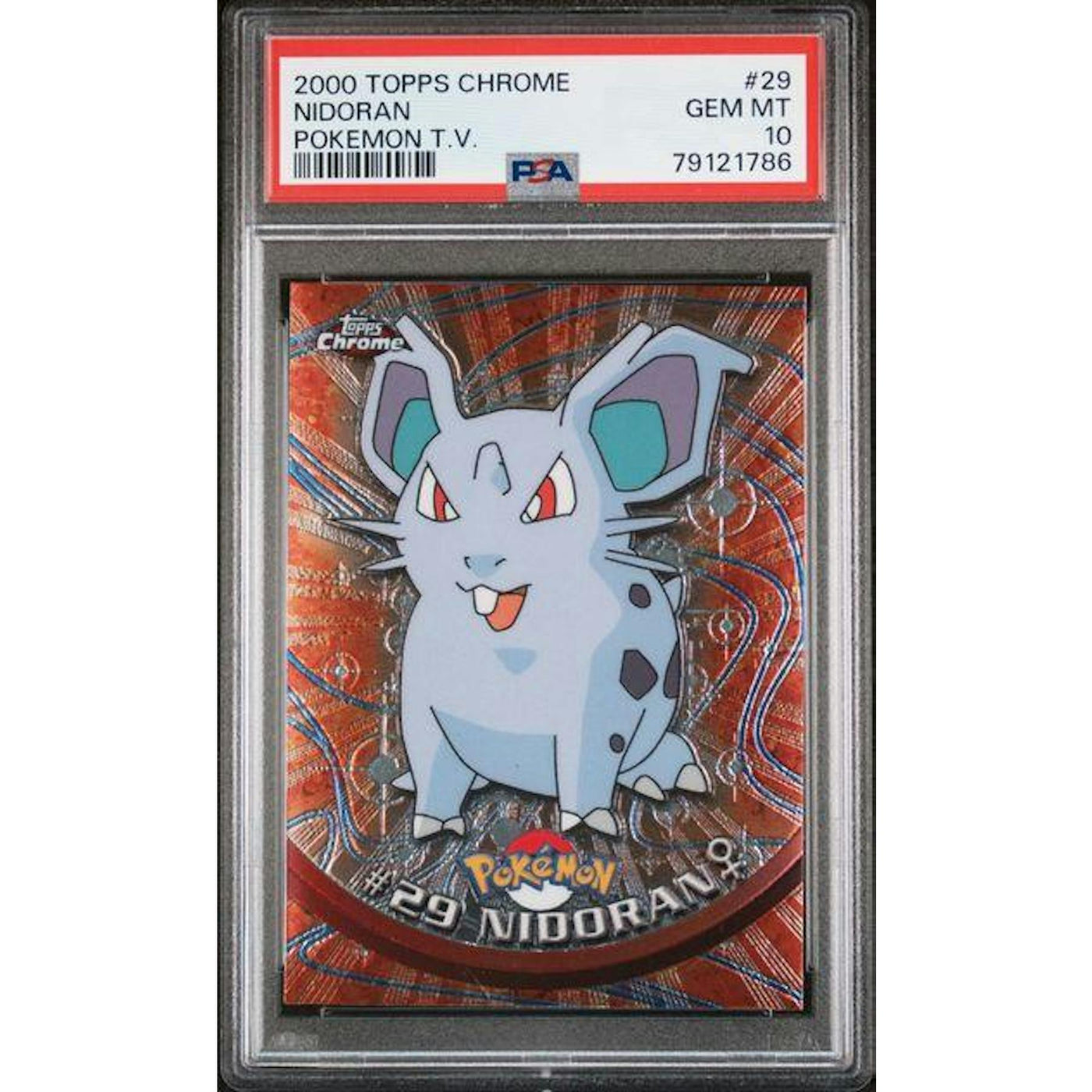 2000 Topps Chrome Pokemon TV Nidoran #29 PSA 10