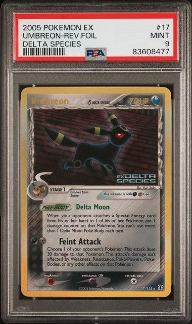 2005 Pokemon EX Delta Species Umbreon Reverse Foil #17 PSA 9