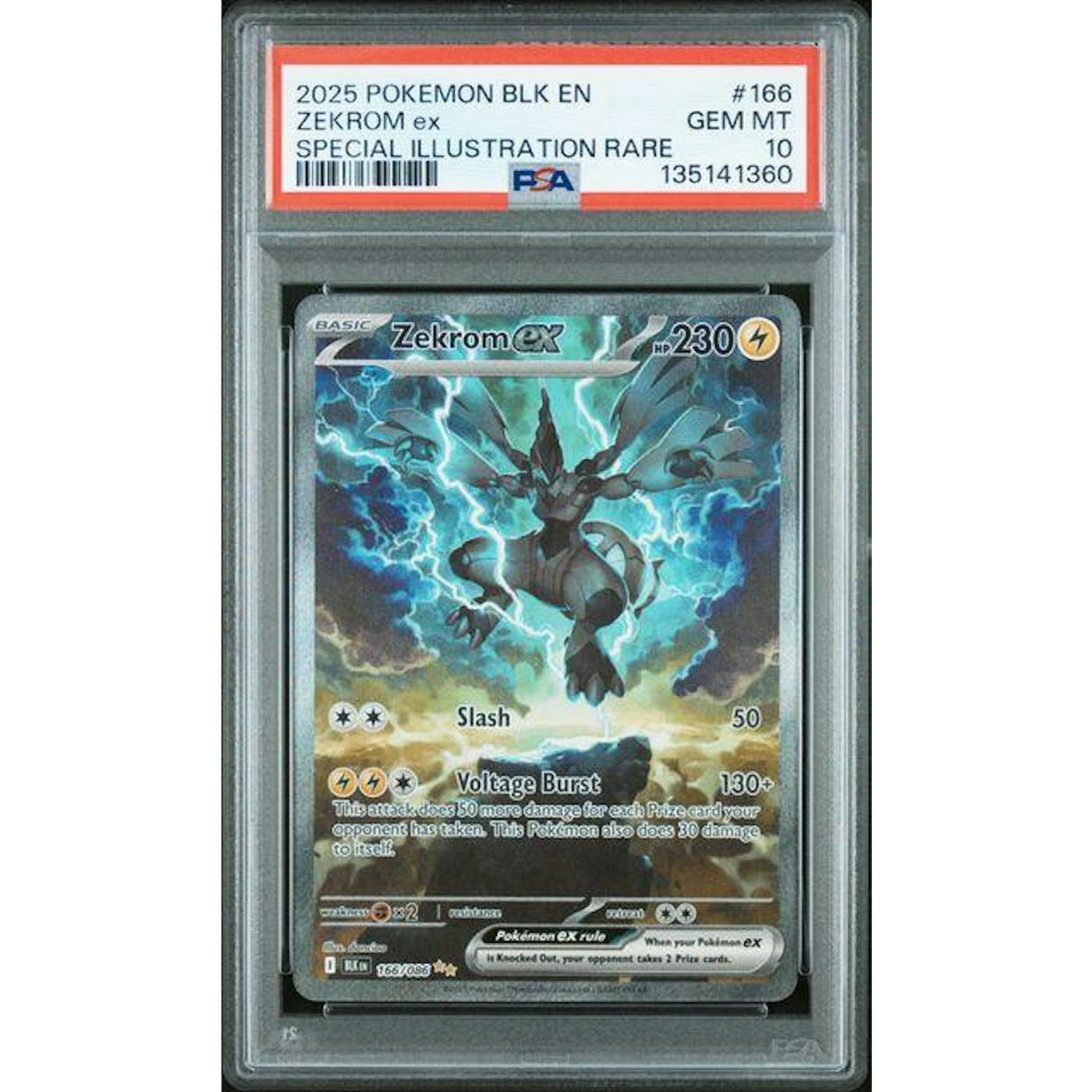 2025 Pokemon Black Bolt Zekrom EX Special Illustration Rare #166 PSA 10