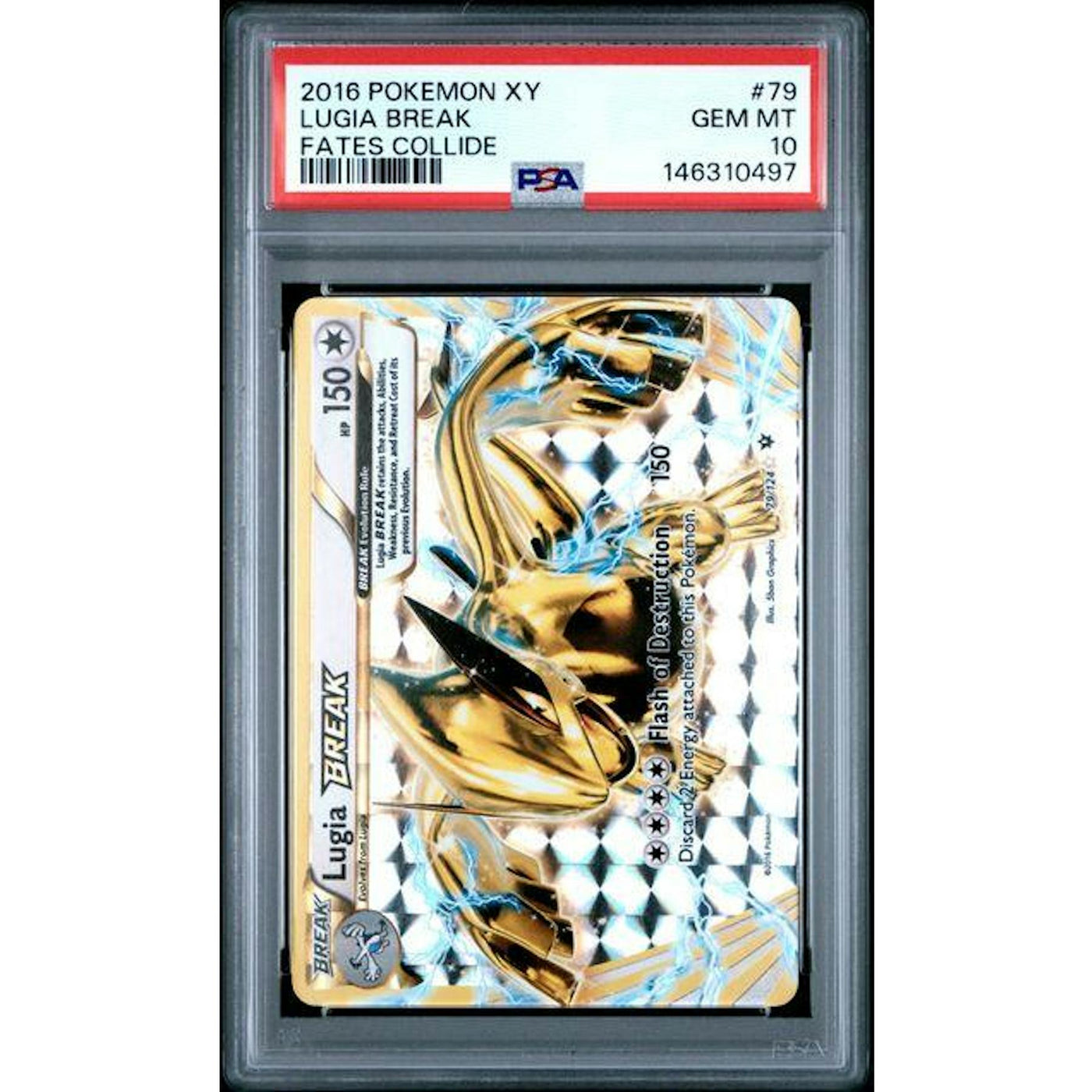 2016 Pokemon Fates Collide Lugia Break #79 PSA 10