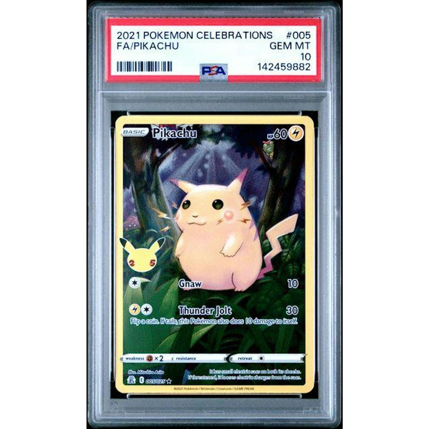 2021 Pokemon Celebrations Pikachu Full Art #005 PSA 10