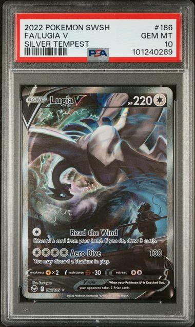 2022 Pokemon Silver Tempest Lugia V Full Art #186 PSA 10