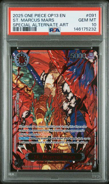 2025 One Piece Carrying On His Will St. Marcus Mars Special Alt Art #091 PSA 10