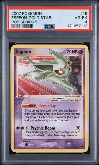 2007 Pokemon Pop Series 5 Espeon Gold Star #16 PSA 4