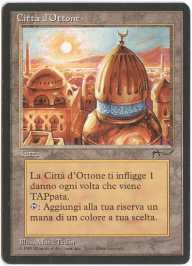 Magic the Gathering ITALIAN Renaissance FBB City of Brass MODERATELY PLAYED MP