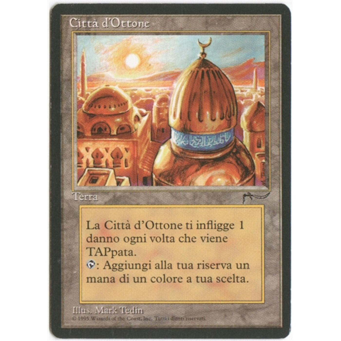 Magic the Gathering ITALIAN Renaissance FBB City of Brass MODERATELY PLAYED MP