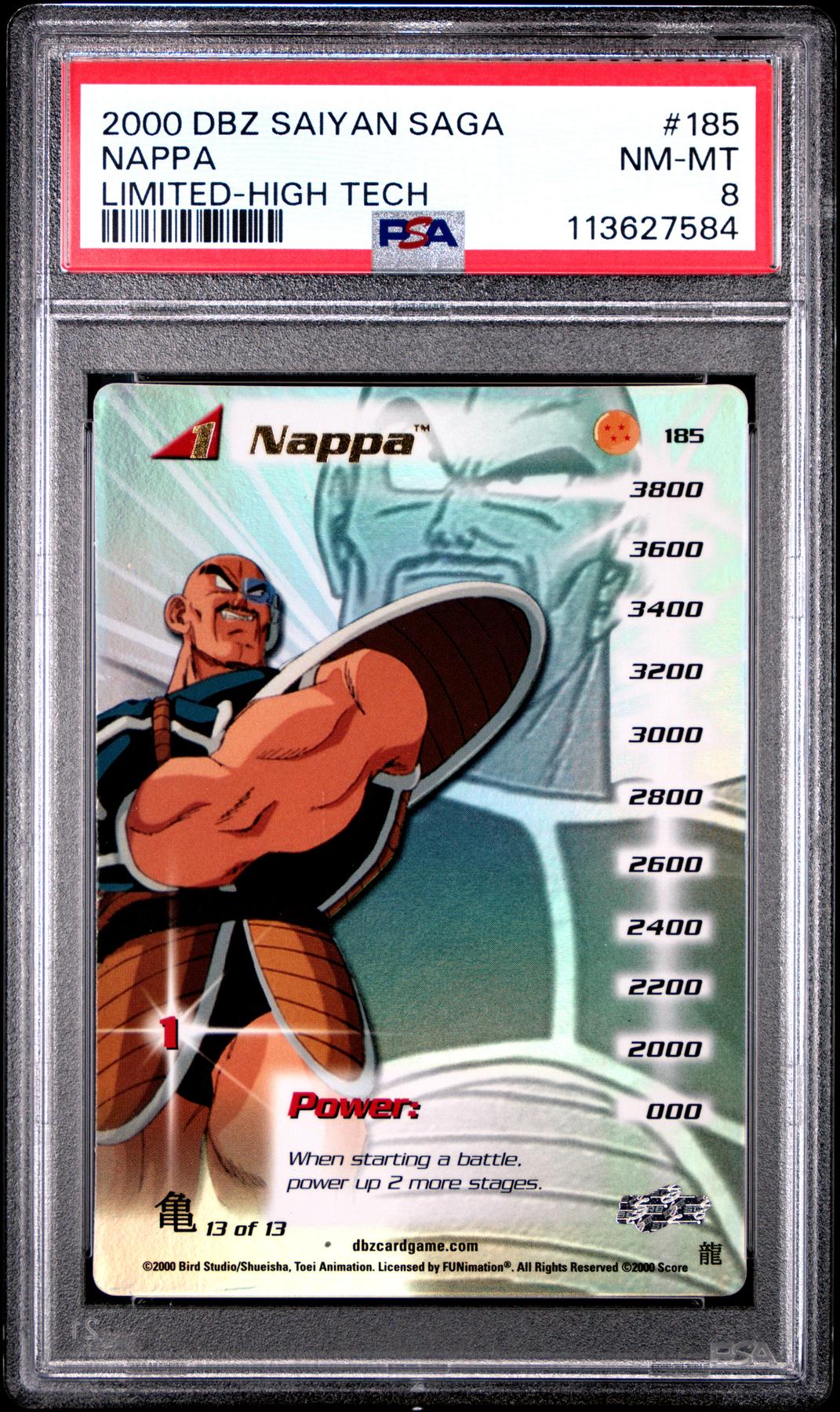 Score Dragon Ball Z Saiyan Saga Limited High Tech Nappa 185 PSA 8