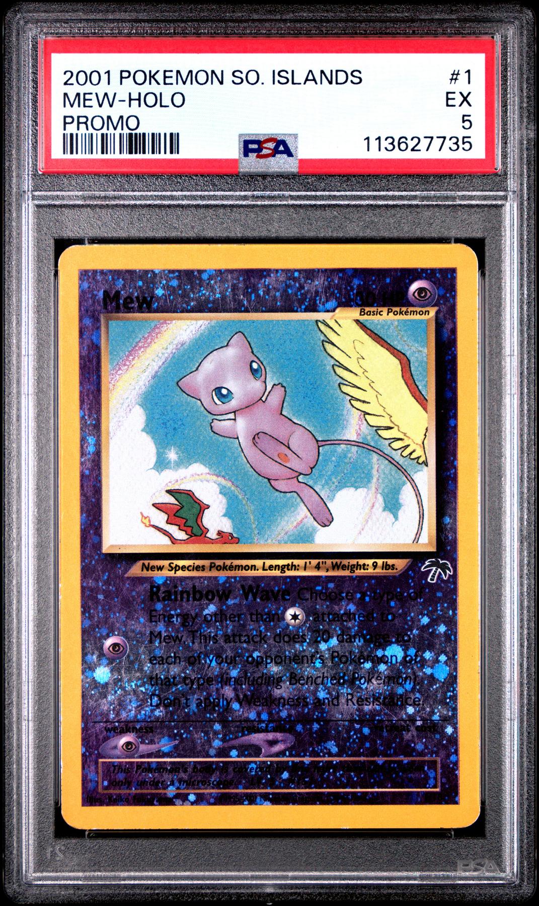 Pokemon Southern Islands Promo Reverse Holo Foil Mew 1/18 PSA 5
