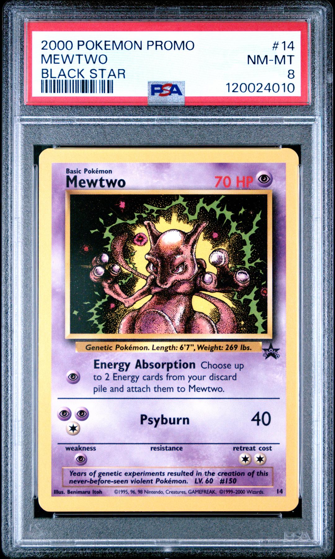 Pokemon WOTC Black Star Promo Mewtwo 14 PSA 8