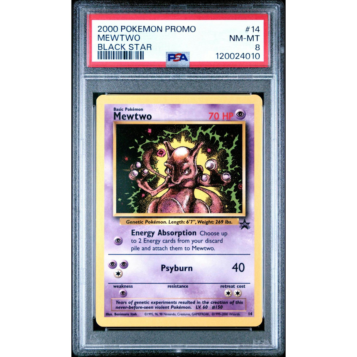 Pokemon WOTC Black Star Promo Mewtwo 14 PSA 8