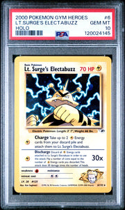 Pokemon Gym Heroes Lt. Surge's Electabuzz 6/132 PSA 10 GEM MINT