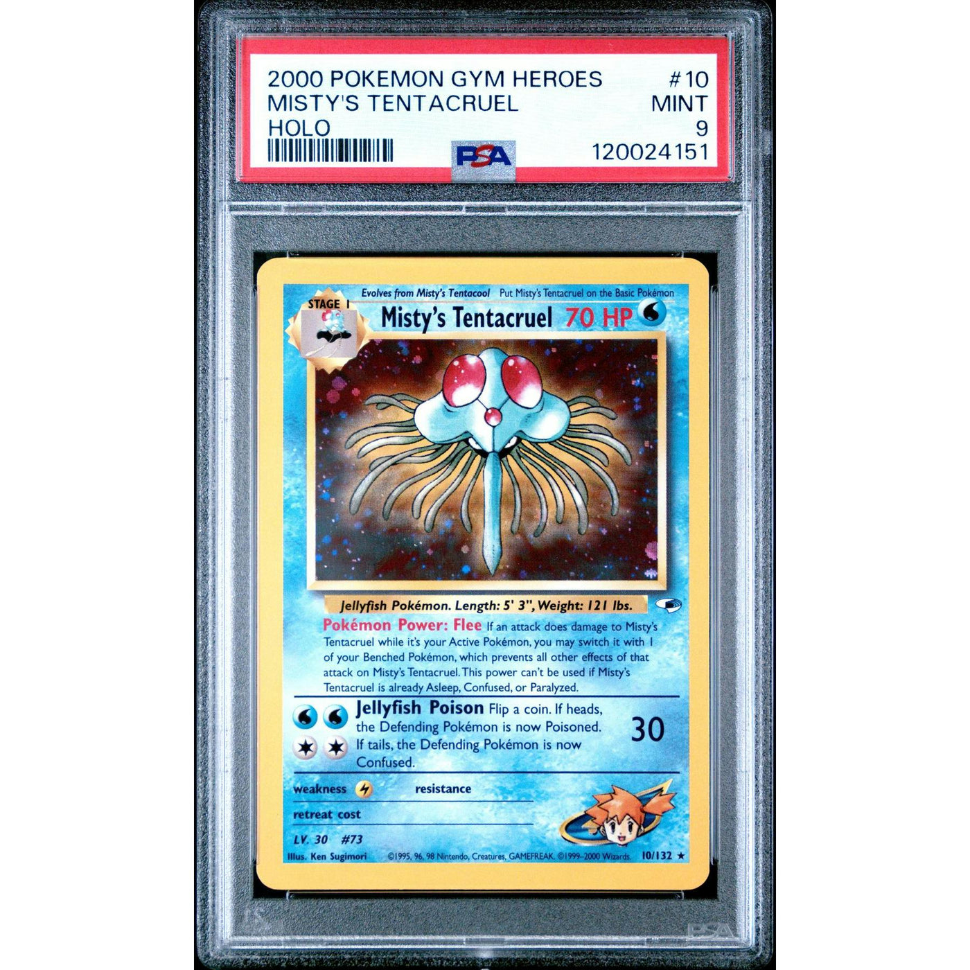 Pokemon Gym Heroes Misty's Tentacruel 10/132 PSA 9