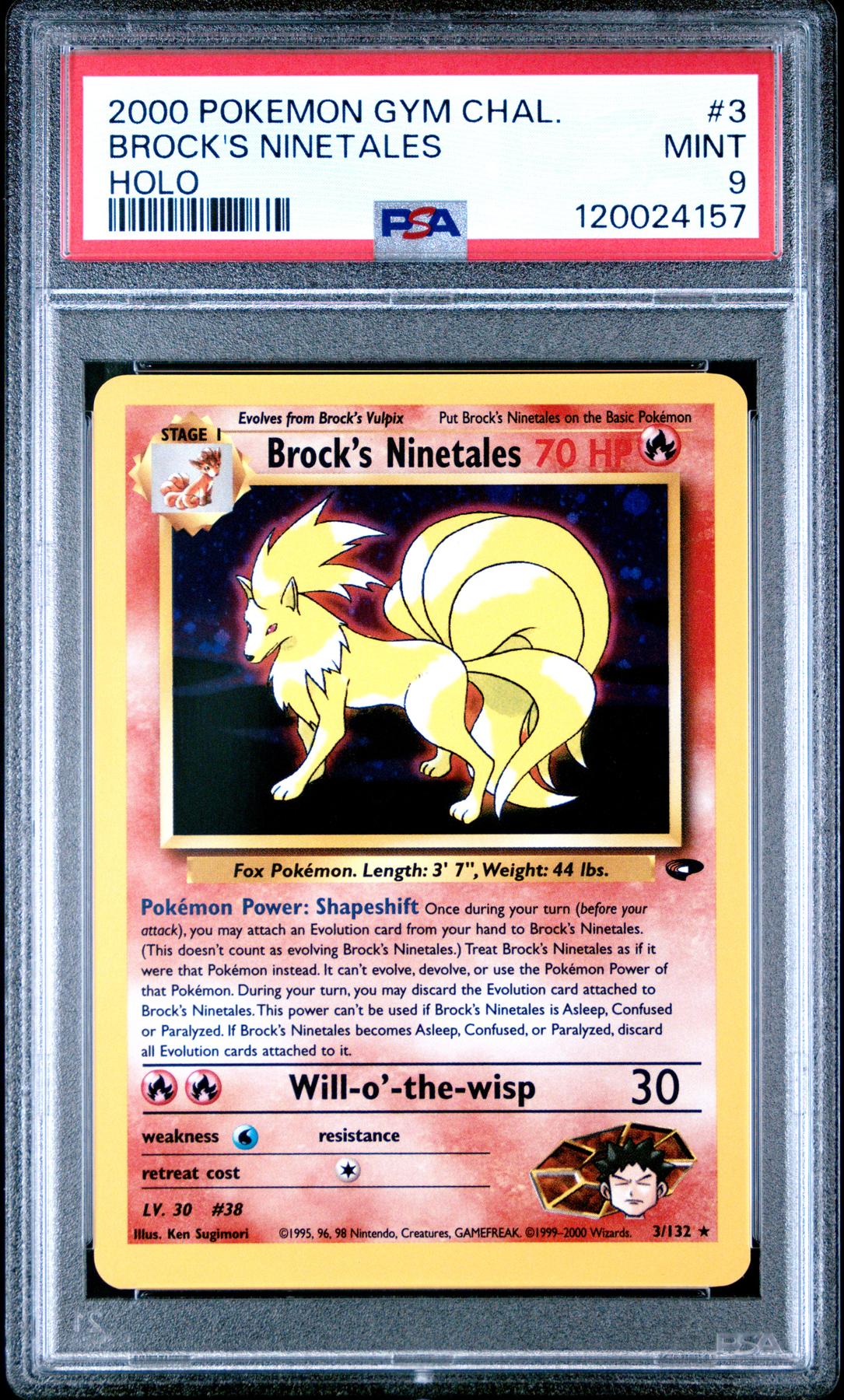 Pokemon Gym Challenge Brock's Ninetales 3/132 Single PSA 9