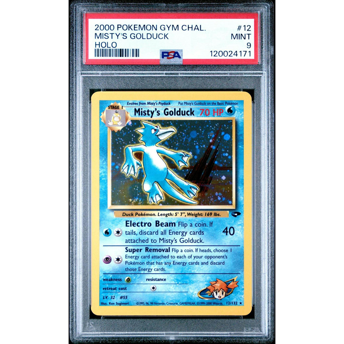Pokemon Gym Challenge Misty's Golduck 12/132 PSA 9