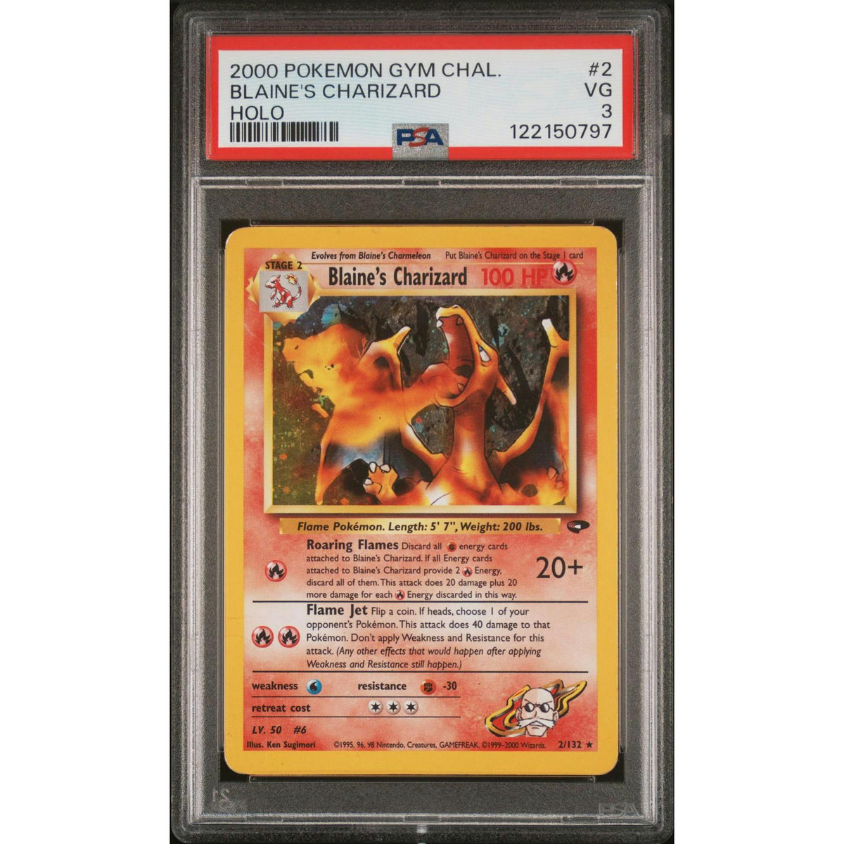Pokemon Gym Challenge Blaine's Charizard 2/132 PSA 3