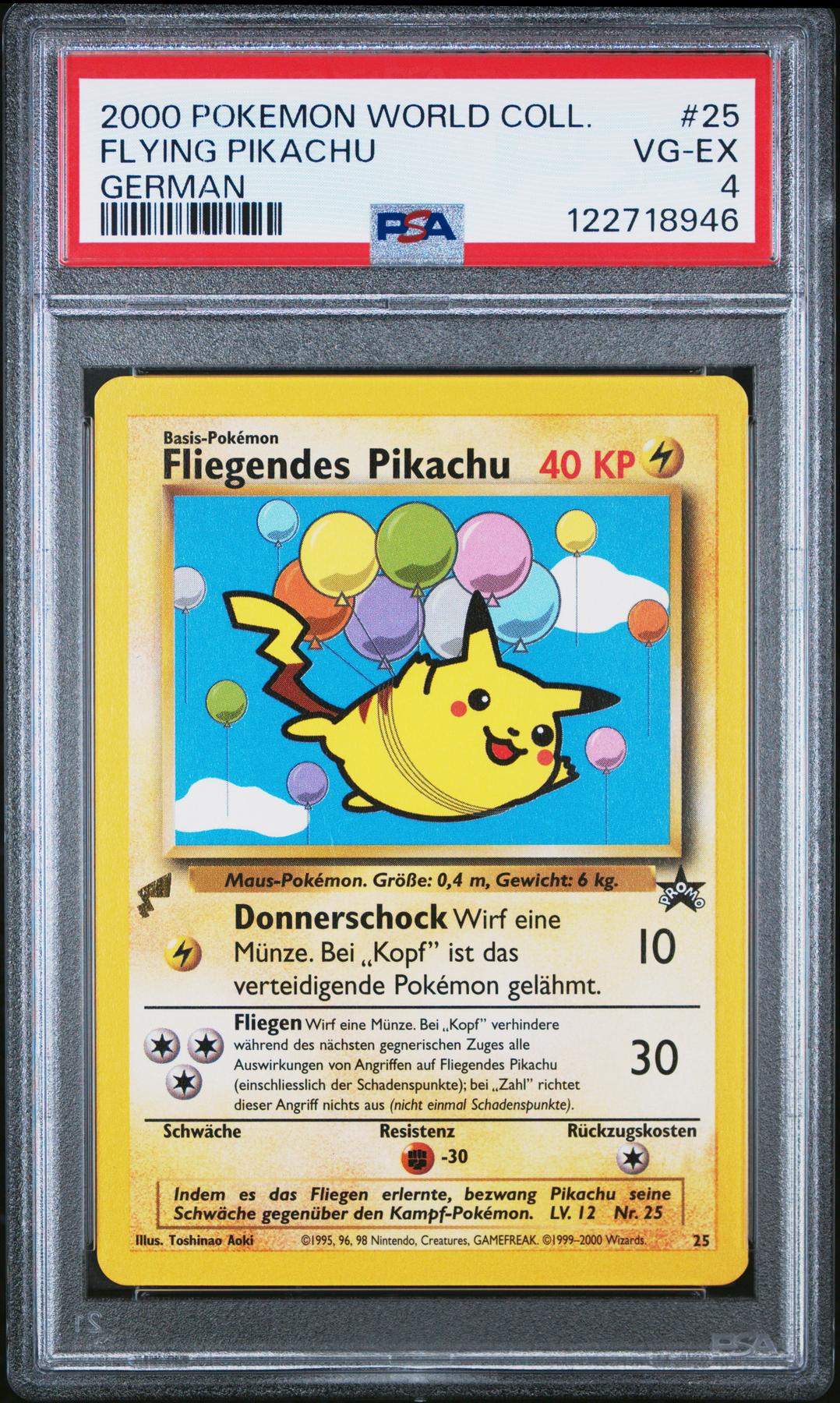 Pokemon World Collection German Flying Pikachu 25 PSA 4