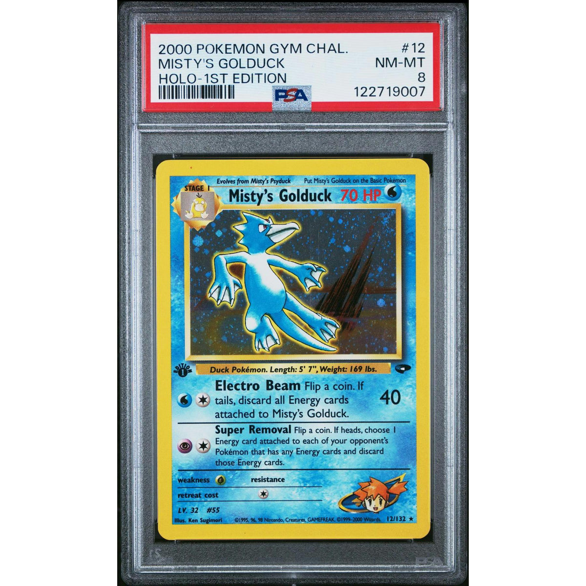 Pokemon Gym Challenge 1st Edition Misty's Golduck 12/132 PSA 8