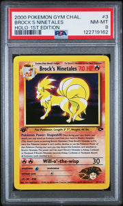 Pokemon Gym Challenge 1st Edition Brock's Ninetales 3/132 PSA 8